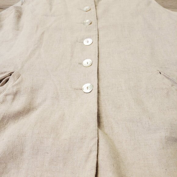 VTG EXPRESS Long Vest Beige Campagnie International Marque Deposee Sz Large - Picture 2 of 5